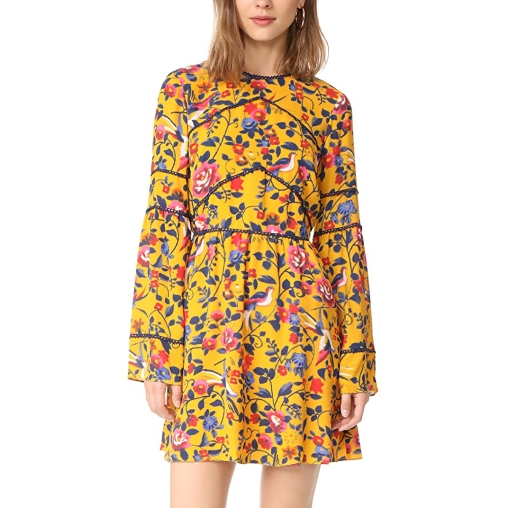 100% SILK TANYA TAYLOR Kimono Floral Caterina Dres